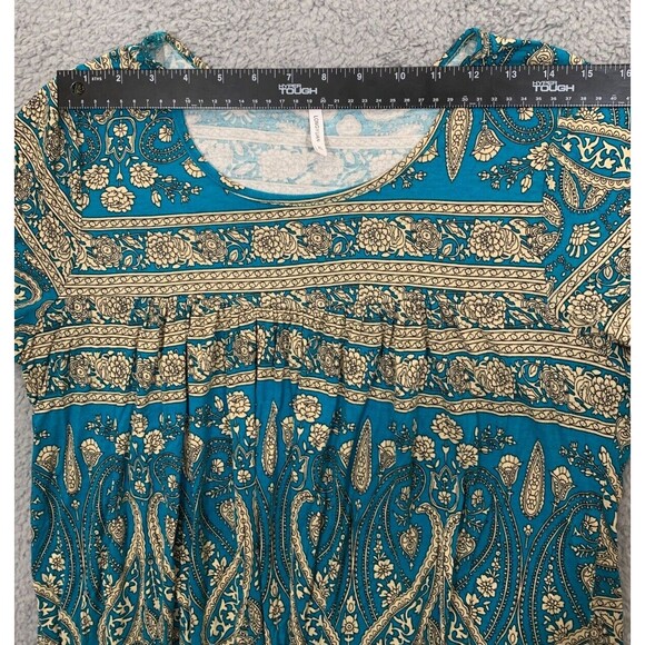 Women's Longyuan Billowy Shortsleeve Blouse Size XL Paisley-like design - Picture 8 of 13